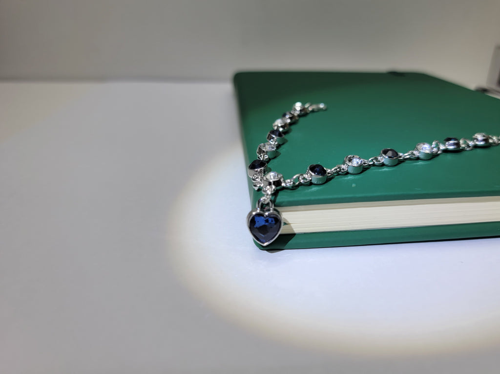 Heart-of-the-Ocean Blue Crystal Silver Bracelet