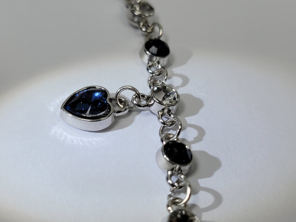 Heart-of-the-Ocean Blue Crystal Silver Bracelet