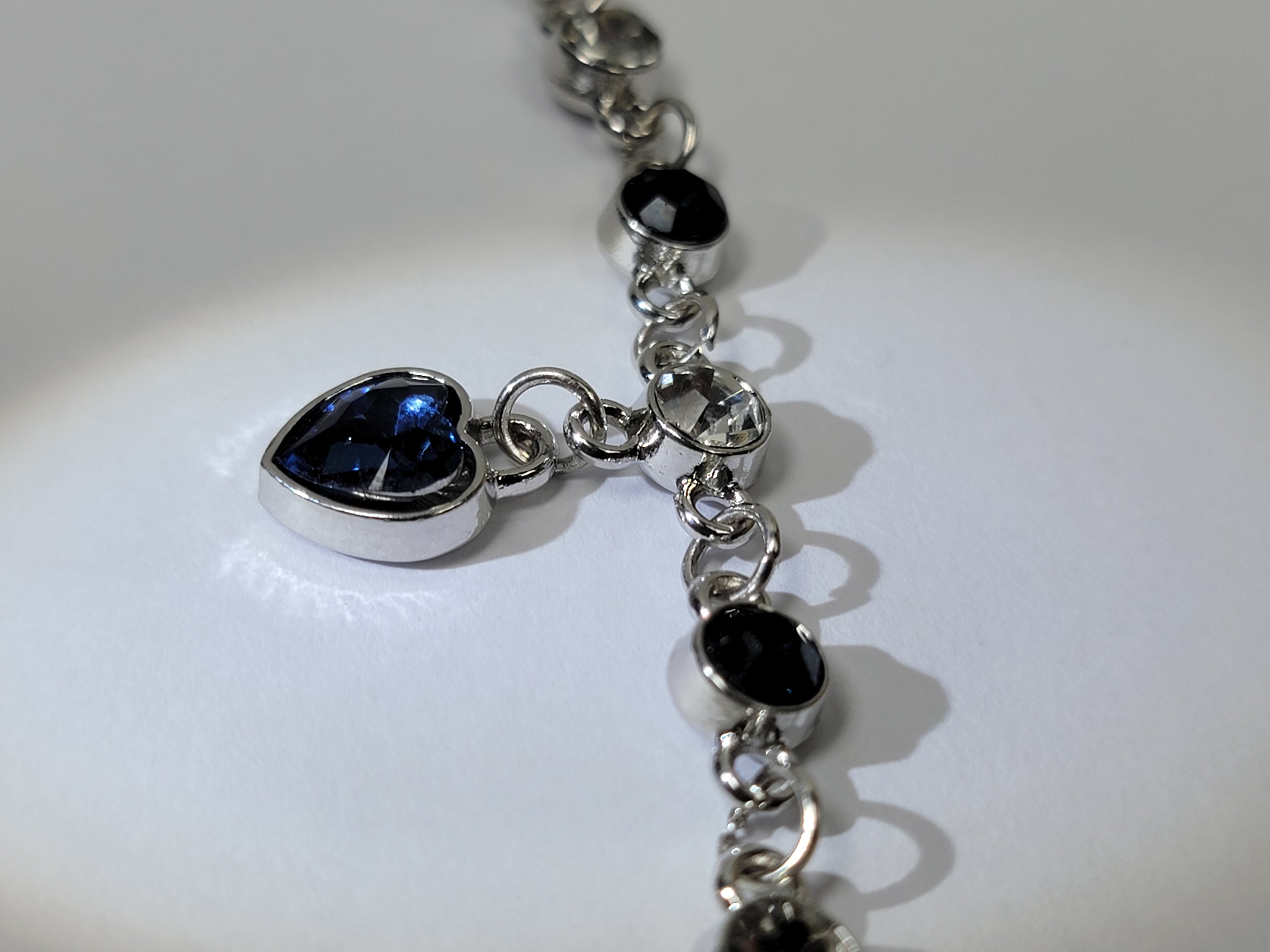 Heart-of-the-Ocean Blue Crystal Silver Bracelet
